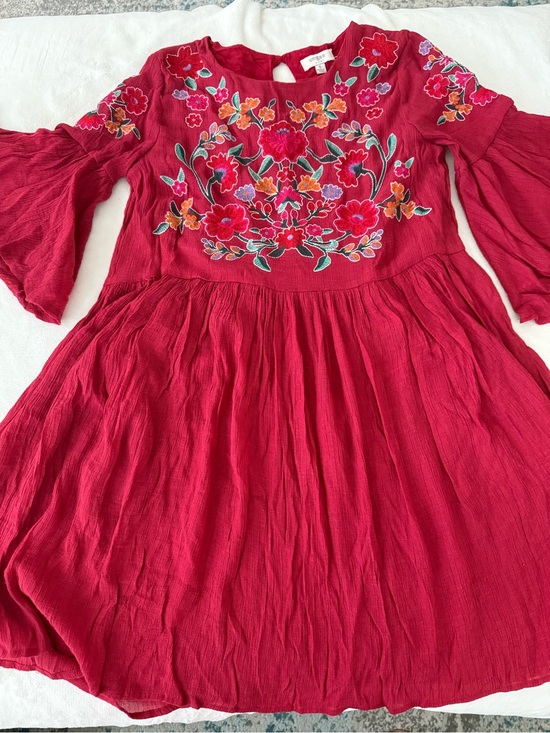 Umgee Dresses & Skirts - Umgee Dress Womens Small Embroidered Bodice Flutter Sleeves Boho E06
